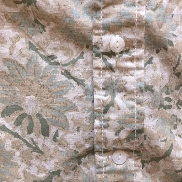 Tommy Hilfiger Short Sleeve Shirt Mens Size Medium Button Down Tan Green Blue - Picture 5 of 10